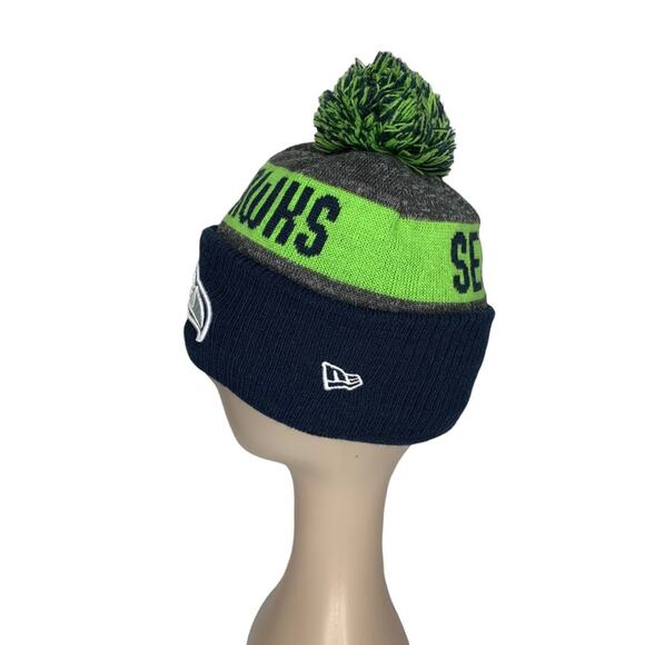 NFL New Era Seattle Seahawks Knit Hat With Pom OS - Picture 2 of 13